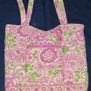 Vera Bradley Floral Shoulder Bag in Pink and Green